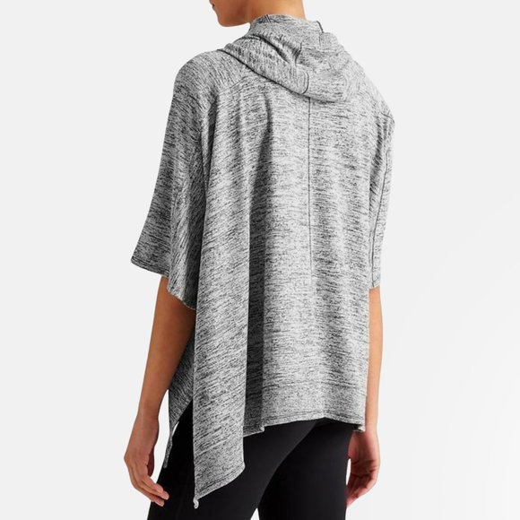 Talbots Oversized Marled Grey Front Kangaroo Pocket Hoodie Poncho Sweatshirt - Picture 3 of 16